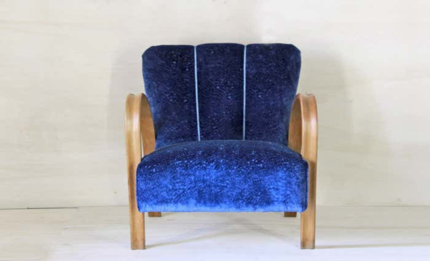 Century Art Deco Blue Armchair