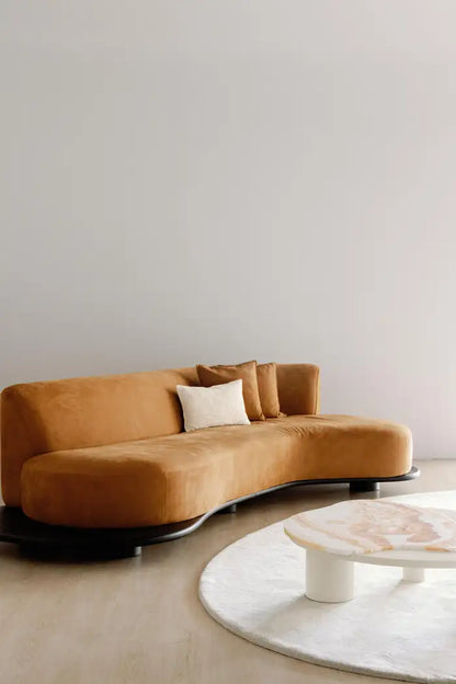 Modern Velvet Leatherite Sofa by Furnilane