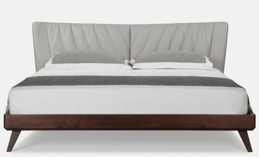 Grey Vegan Leather Bed