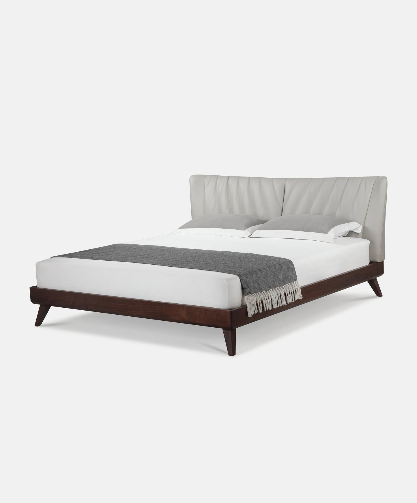 Grey Vegan Leather Bed