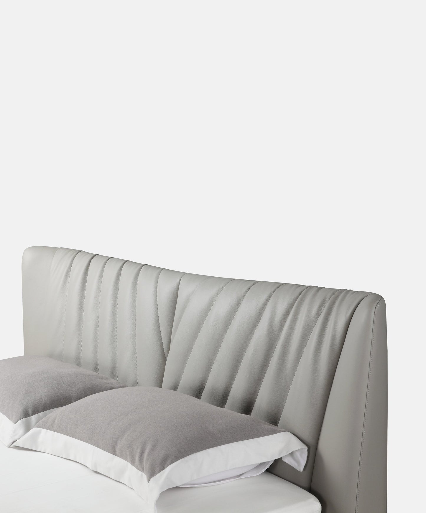 Grey Vegan Leather Bed