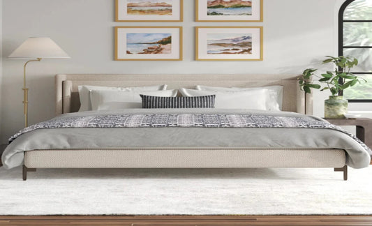 Lenae Upholstered Metal Bed