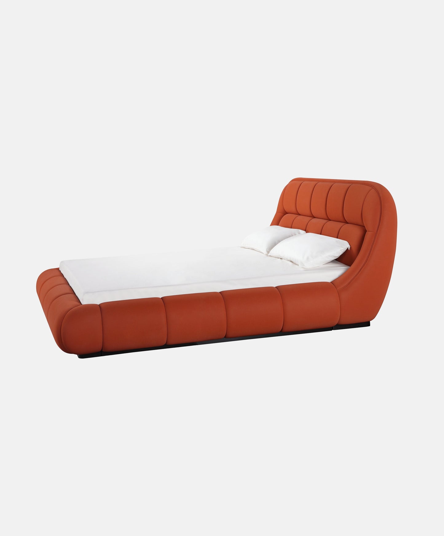 Orange Grid-Patterned Bed