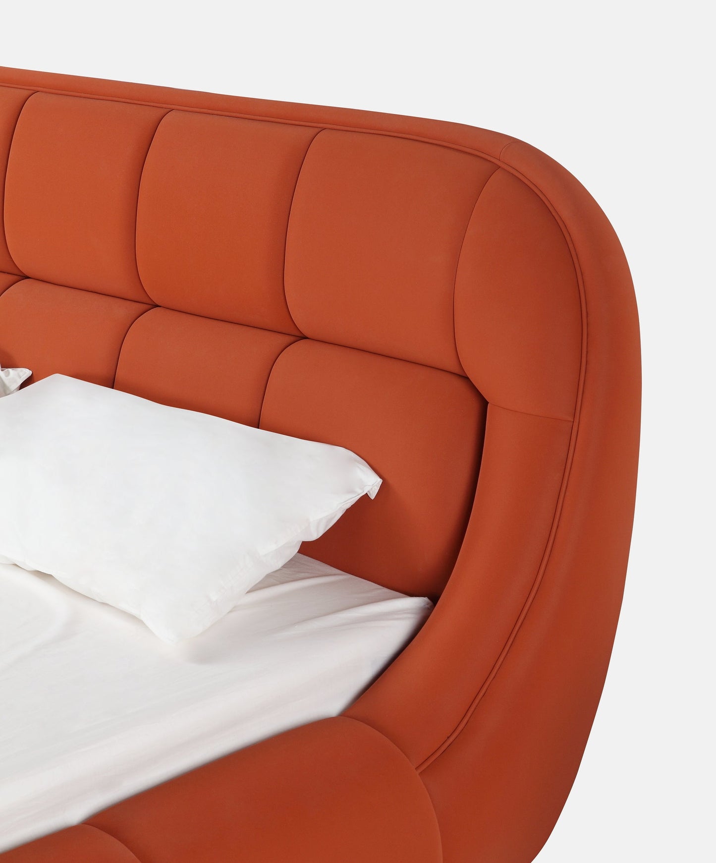 Orange Grid-Patterned Bed