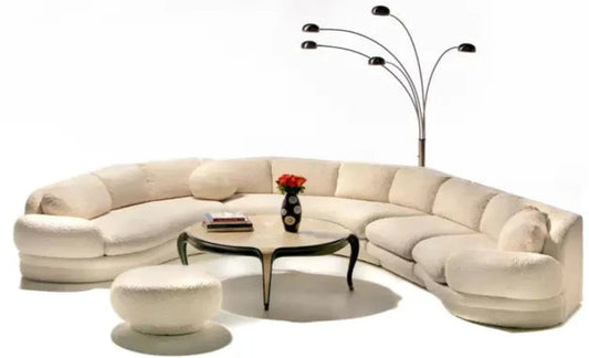 Post Modern Preview Sectional in Ivory White Boucle