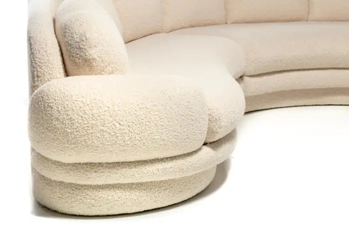 Post Modern Preview Sectional in Ivory White Boucle