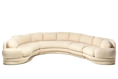 Post Modern Preview Sectional in Ivory White Boucle