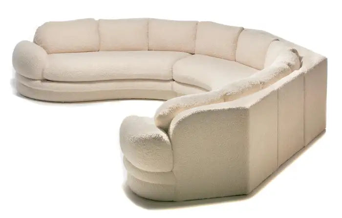 Post Modern Preview Sectional in Ivory White Boucle