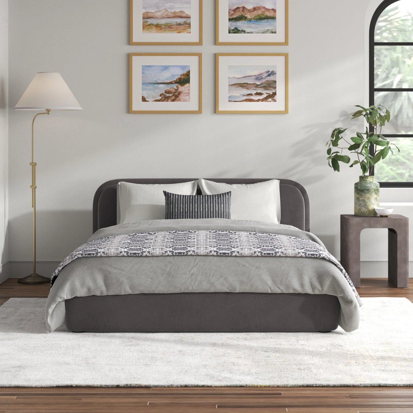 Shonda Upholstered Low Profile Platform Bed