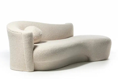 Weiman Post-Modern Sofa Chaise in Ivory White Boucle