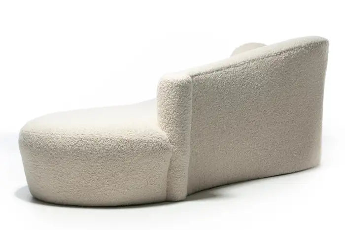 Weiman Post-Modern Sofa Chaise in Ivory White Boucle